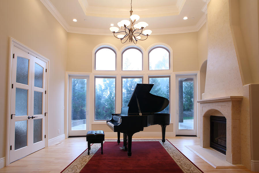 Grand Piano in Luxury Living Room Photograph by Yenwen