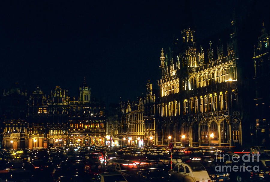 Grand Place After Dark Photograph by Bob Phillips