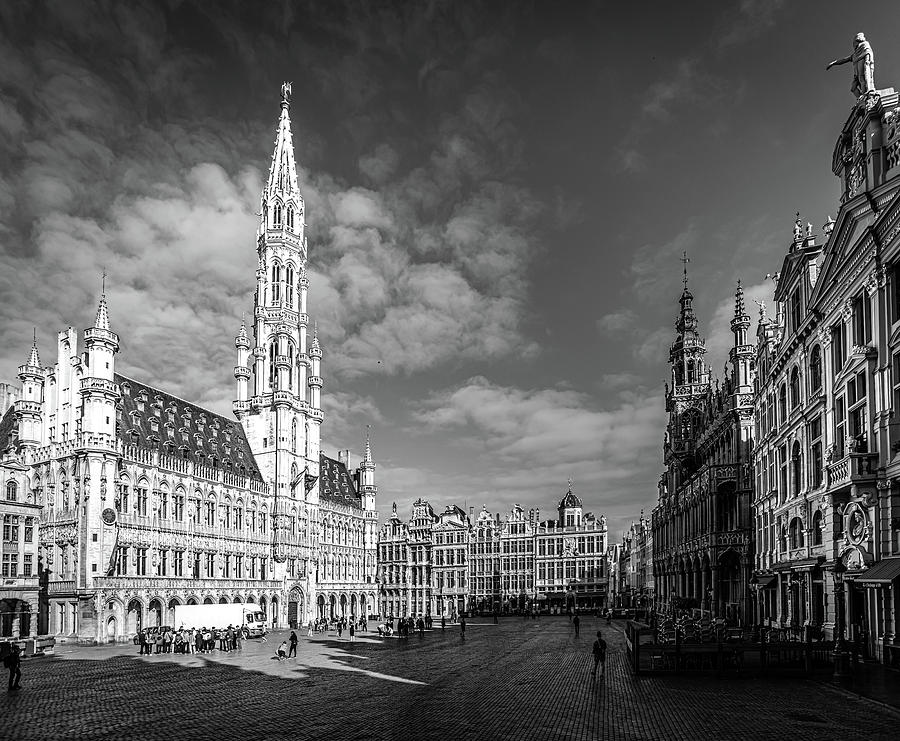 Grand Place in Black and White Photograph by Andrew Matwijec