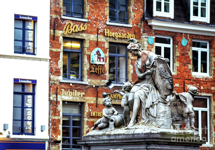Grand Place Statue in Brussels Photograph by John Rizzuto