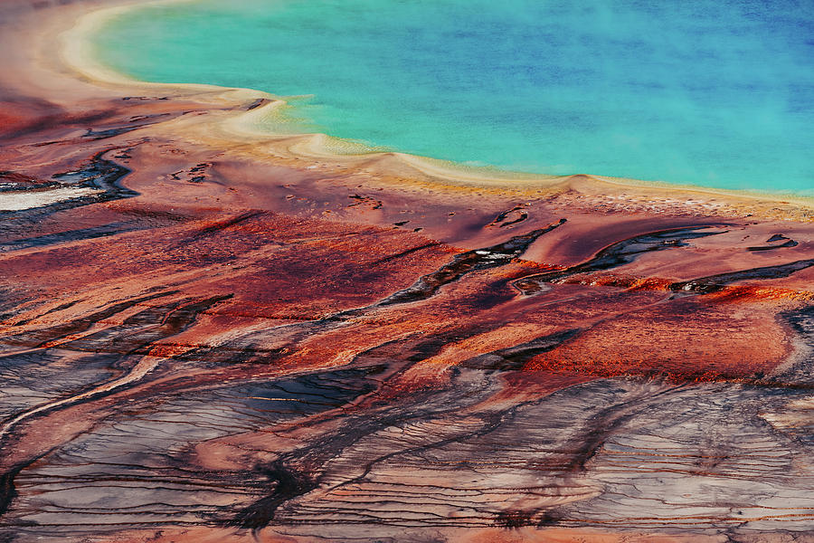Yellowstone National Park Photograph - Grand Prismatic Spring Closeup by Bella B Photography