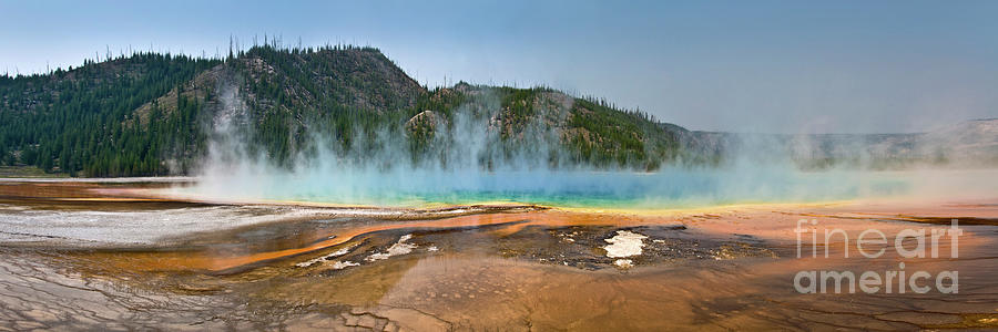Grand Prismatic spring panorama, Yellowstone Photograph by Delphimages Photo Creations