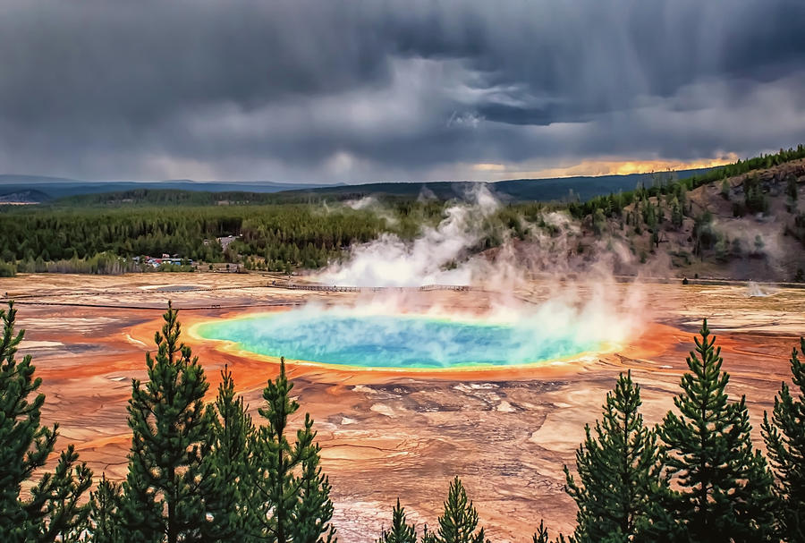 Yellowstone National Park Photograph - Grand Prismatic Spring by Usgs