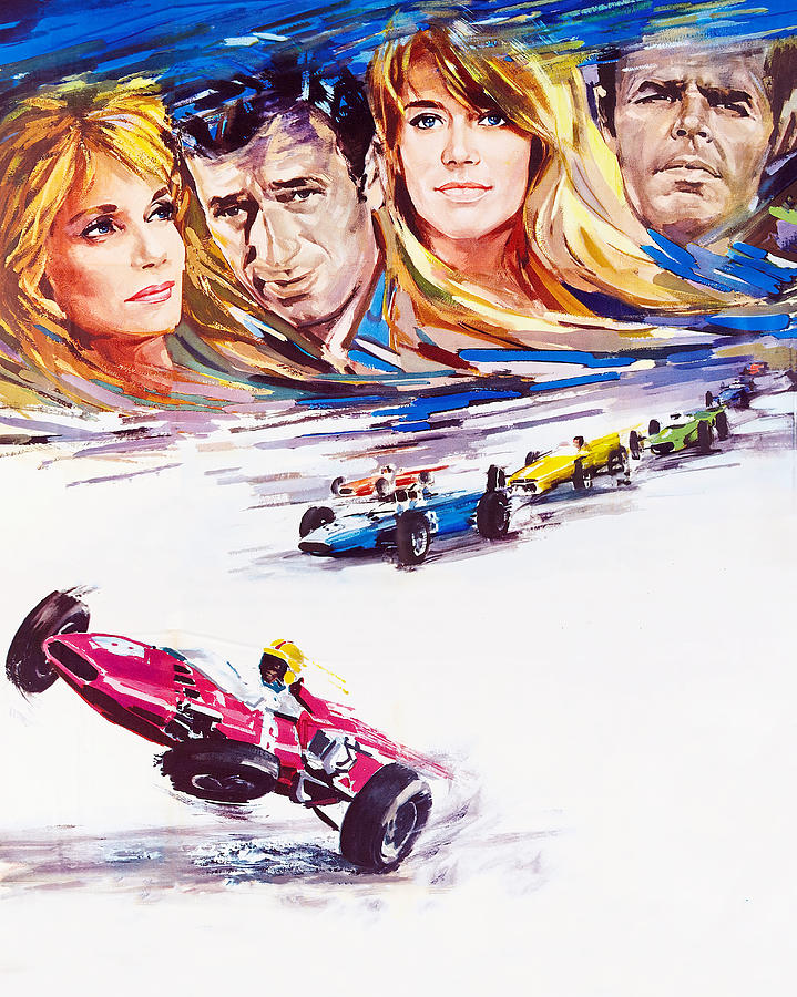 Grand Prix, 1966, movie poster painting Painting by Movie World Posters