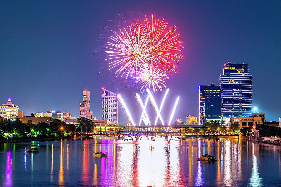 Grand Rapids Fireworks II Photograph by Ryan Heffron