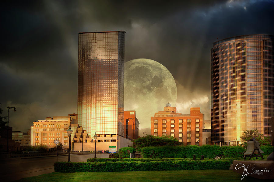 Grand Rapids Moon Photograph by Evie Carrier