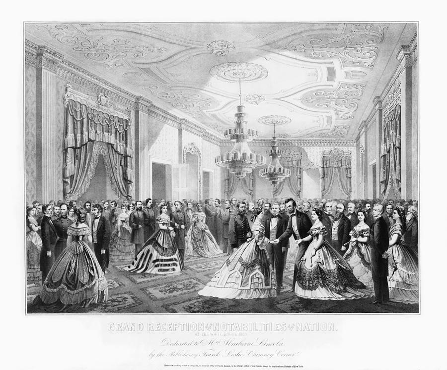Grand Reception Of The Notabilities At The White House - 1865 Drawing by War Is Hell Store