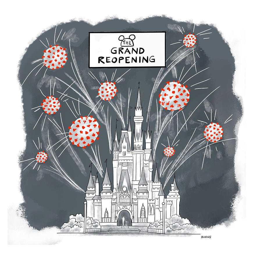 Grand Reopening Drawing by Teresa Burns Parkhurst Grand Reopening Drawing by Teresa Burns Parkhurst