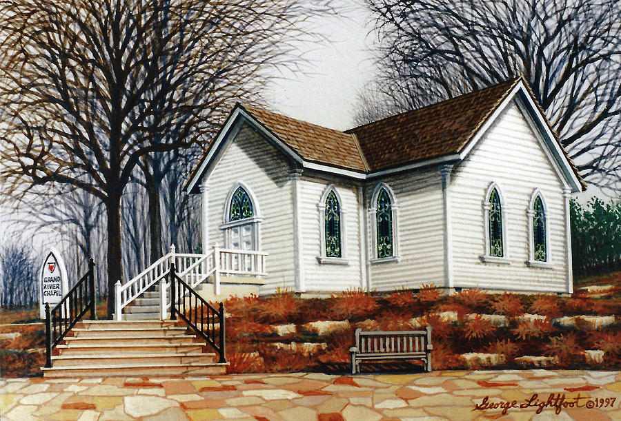 Grand River Chapel Painting by George Lightfoot