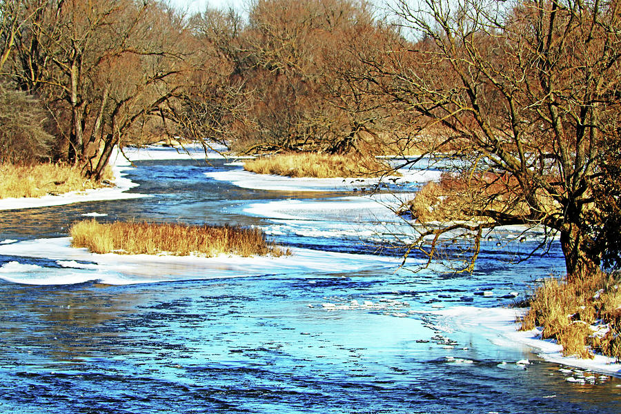 Grand River Wilsons Flats In Winter Photograph by Debbie Oppermann