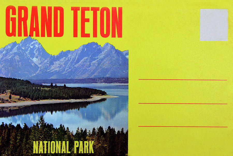 Grand Teton 1960s Postcard Photograph by David Lee Thompson