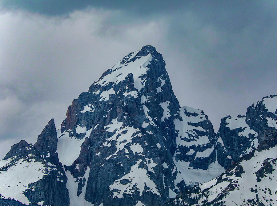 Grand Teton Mountain Peak Moody Photograph by Dan Sproul