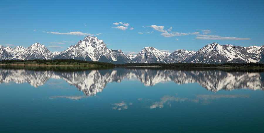 Grand Teton Reflection Panorama Photograph by Dan Sproul