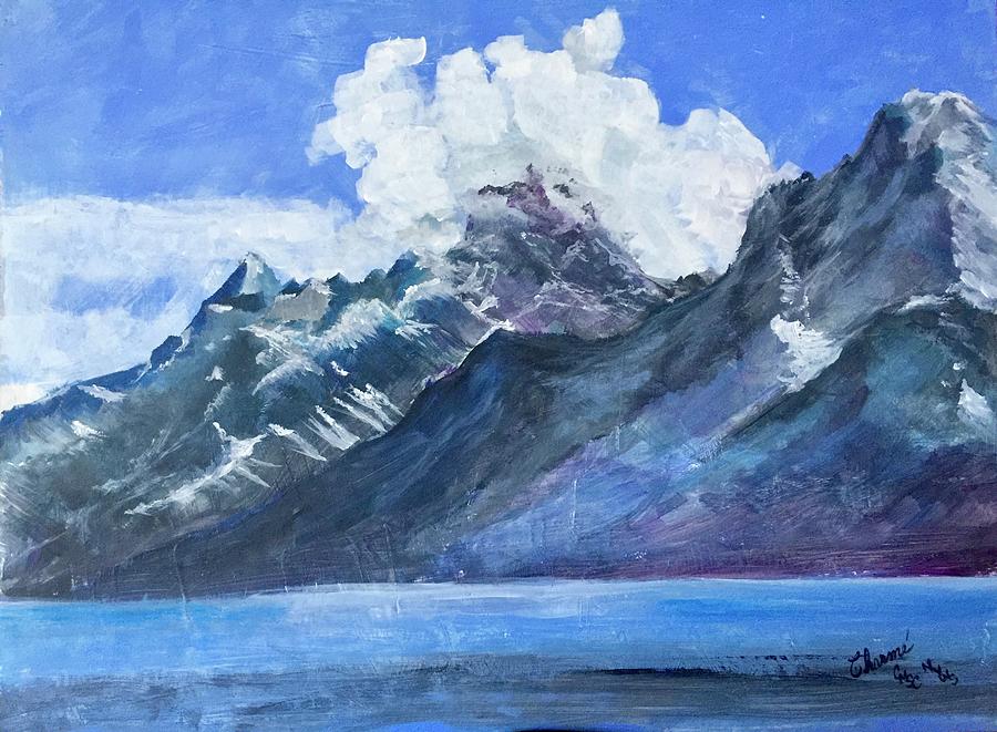Grand Tetons and Lake Painting by Charme Curtin