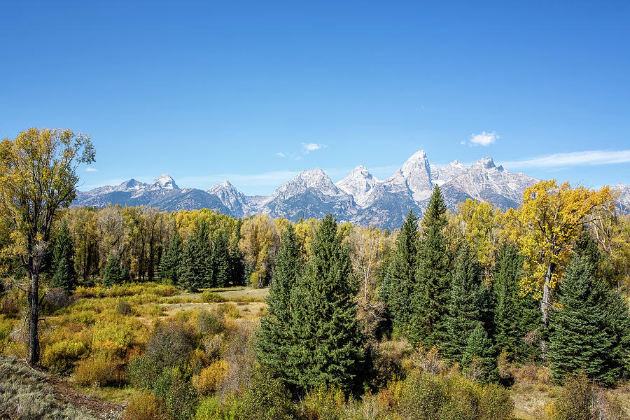 Grand Tetons in Early Fall Photograph by Belinda Greb