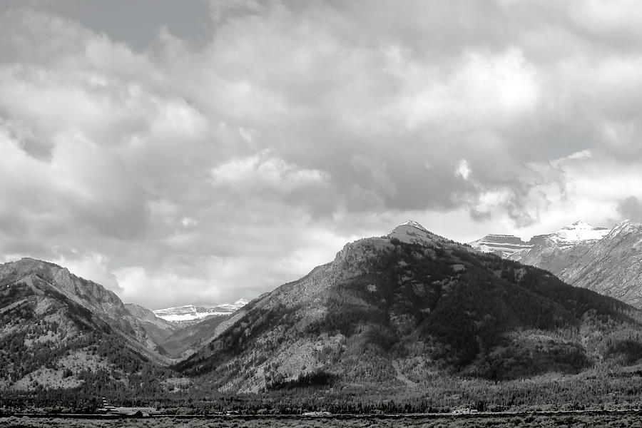 Grand Tetons in the clouds BW 7b Photograph by Cathy Anderson