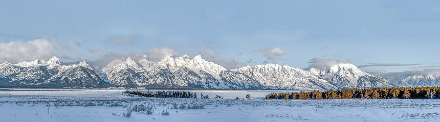 Grand Tetons Panorama  Photograph by Marcy Wielfaert