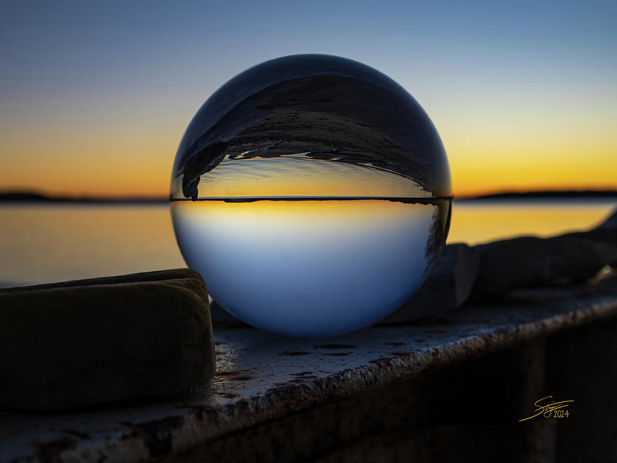 Grand Traverse Bay Through a Crystal Ball Photograph by Rick Stringer