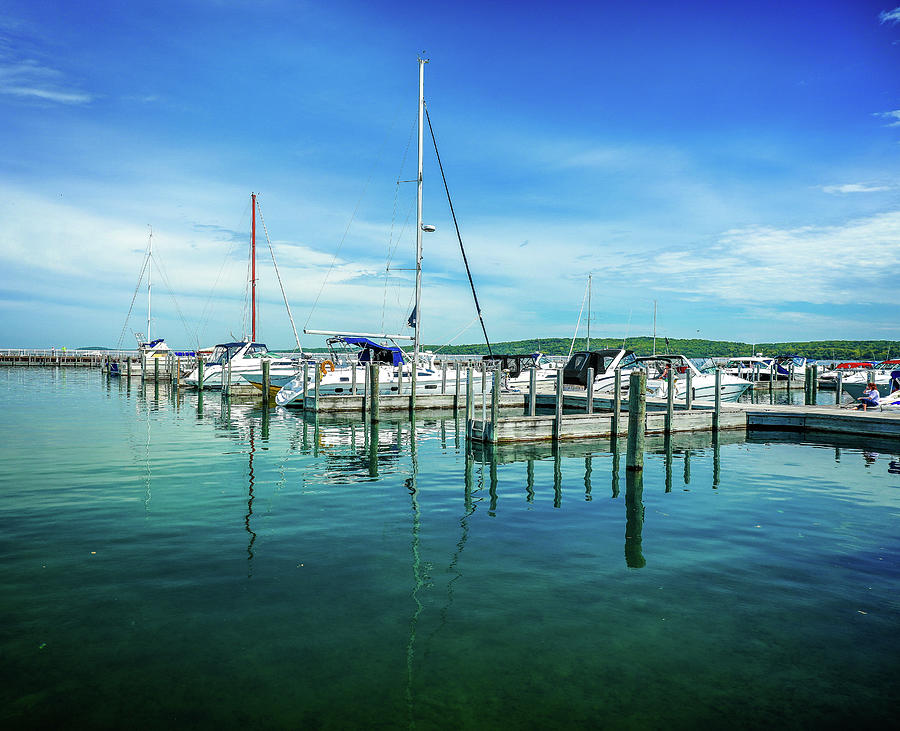 Grand Traverse Sailboats On Dock Photograph by Dan Sproul