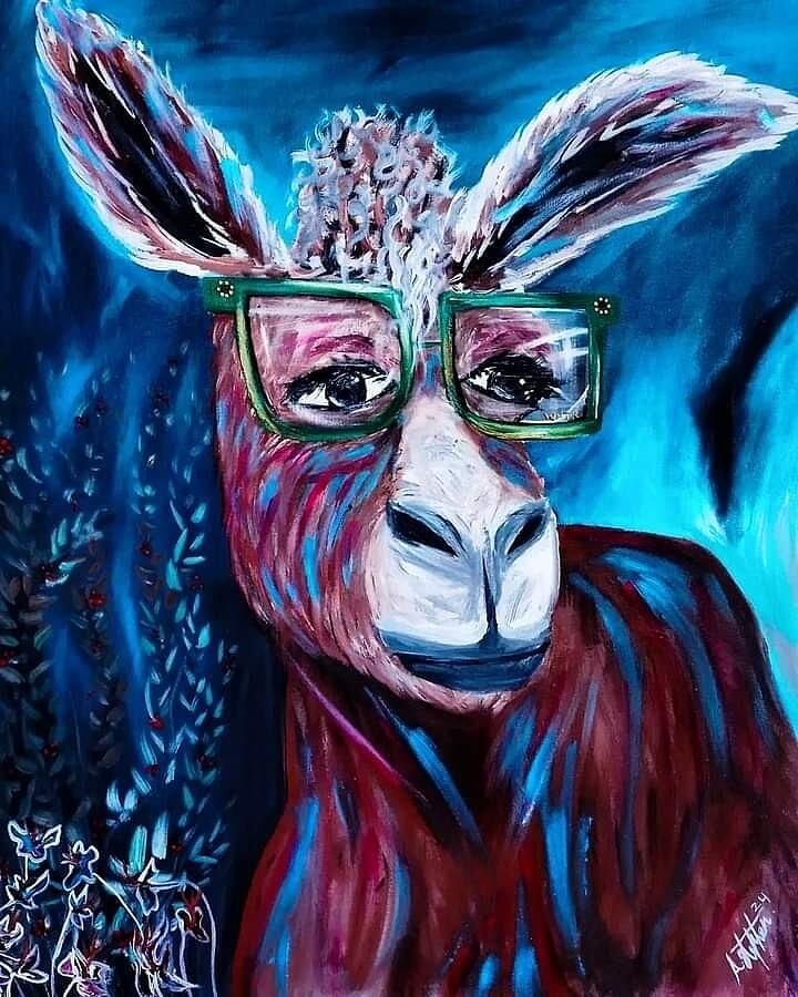 Donkey Painting - Grand Turk donkey by Aysha Stephen