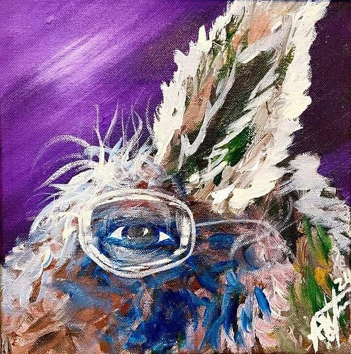 Feather Painting - Grand Turks donkey  by Aysha Stephen