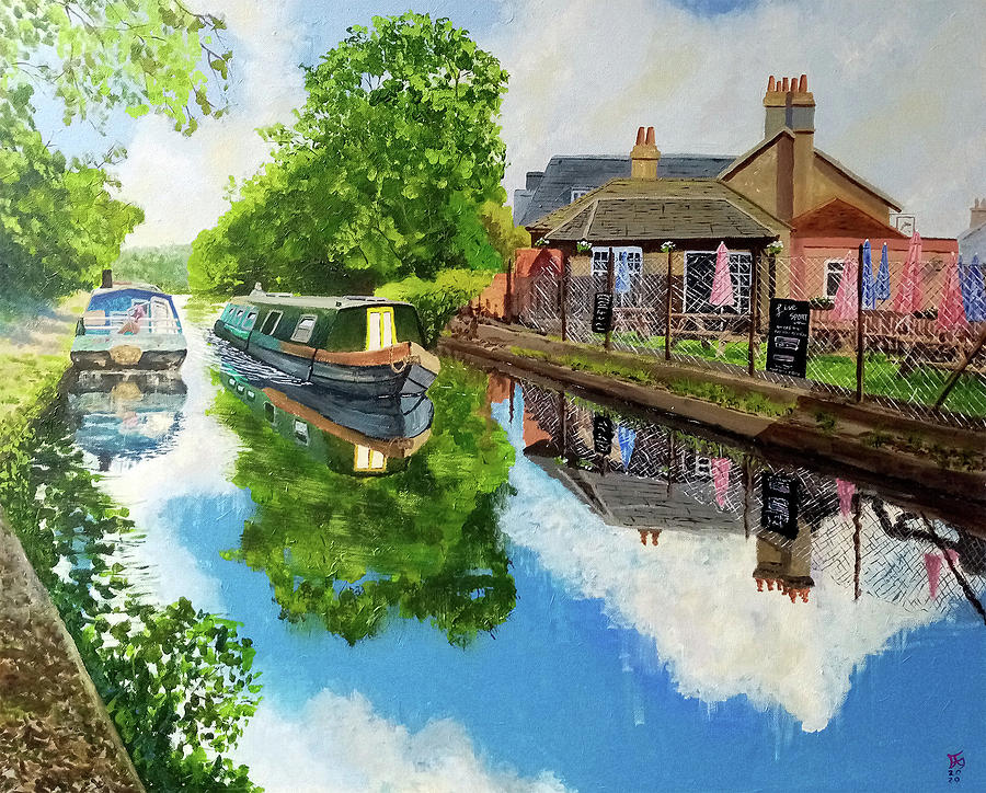 Grand Union Canal Uxbridge  London England Painting by Francisco Gutierrez