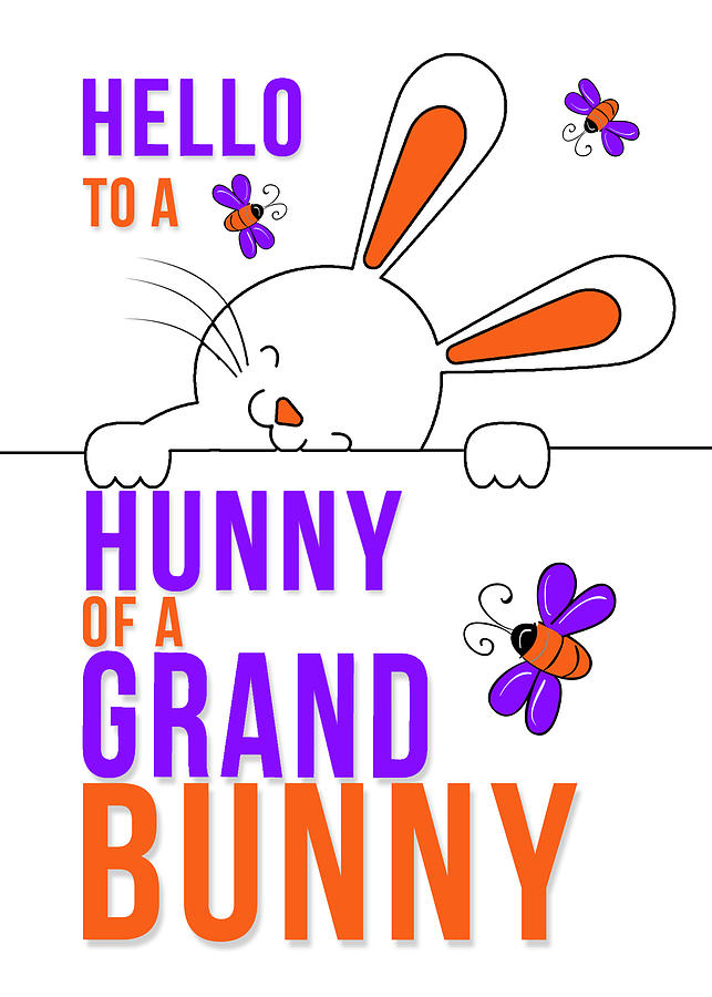 Granddaughter Hello to a Hunny of a Grand Bunny Digital Art by Doreen Erhardt