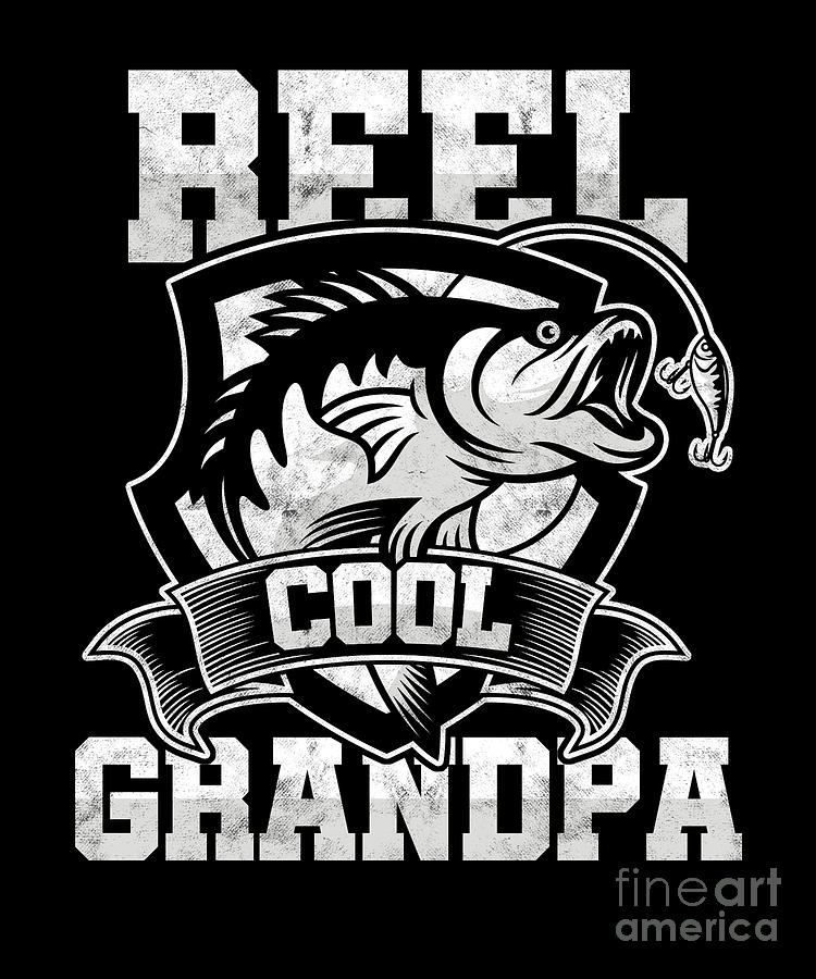 REEL Cool Grandpa - Vintage Fishing Grandfather Gift Art Print