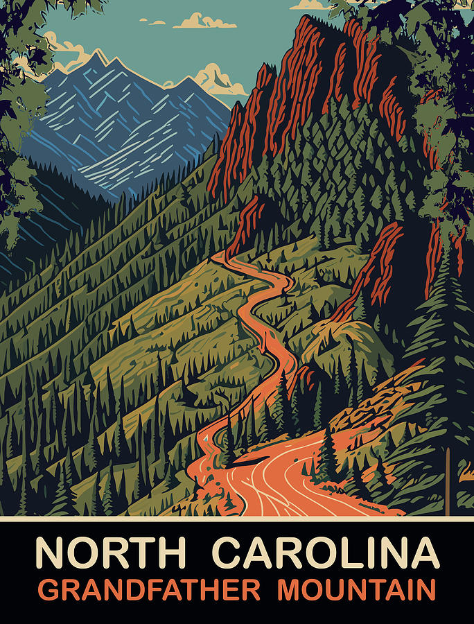 Nature Digital Art - Grandfather Mountain, NC by Long Shot