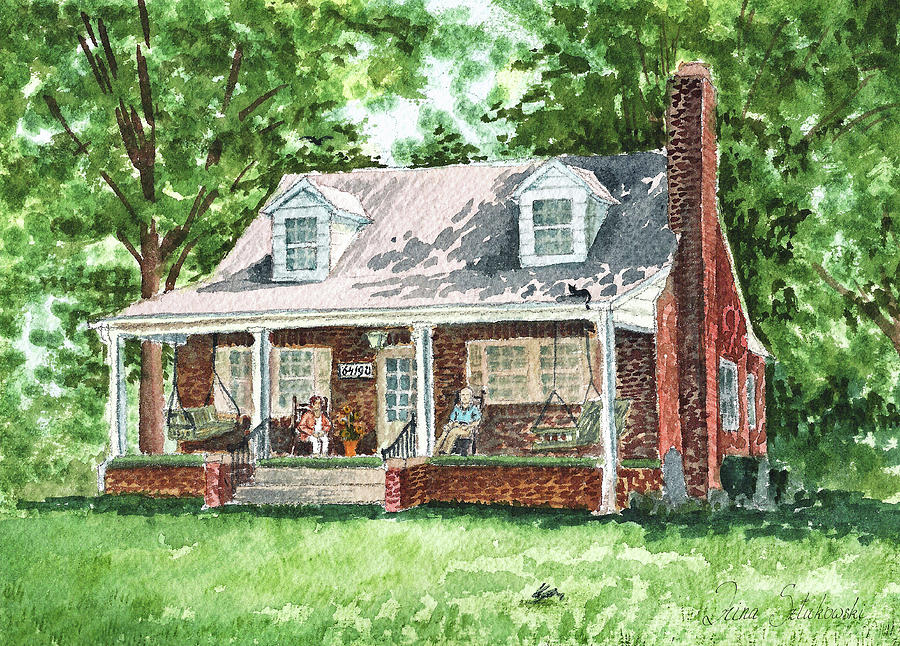 Grandma And Grandpa House In Maryland  Painting by Irina Sztukowski