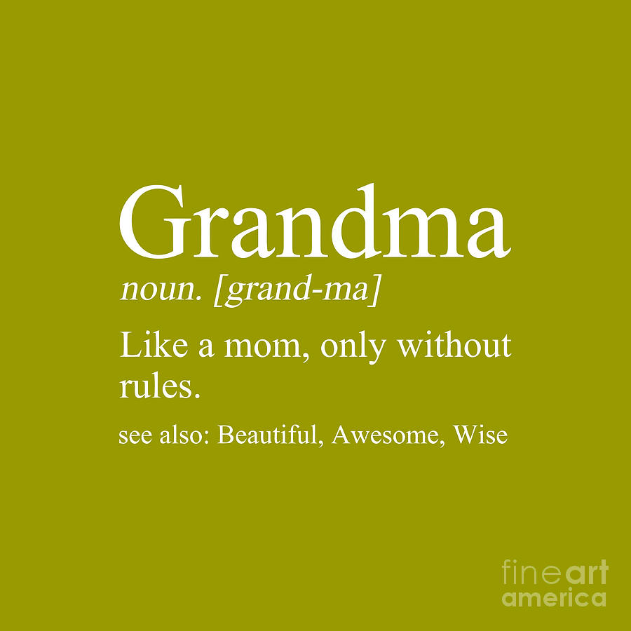 Grandma definition Grandma Drawing by Karya Nababan - Fine Art America