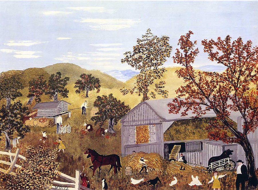 Grandma Moses A Tribute to Rural Life Painting by Grandma Moses - Fine