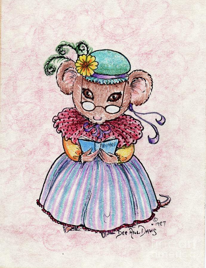 Grandma Mouse Drawing by Dee Davis