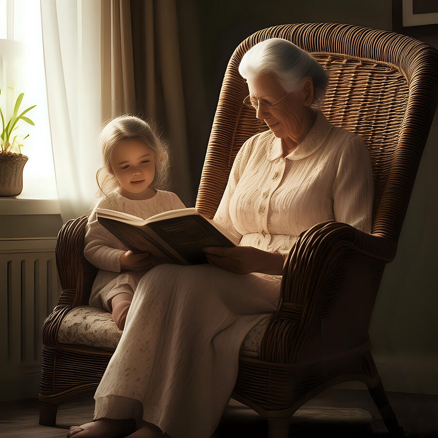 Book Photograph - Grandma Reading a Story by Bill Cannon