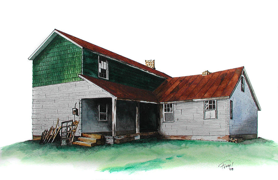 Grandmas House on the Hill Painting by Ferrel Cordle
