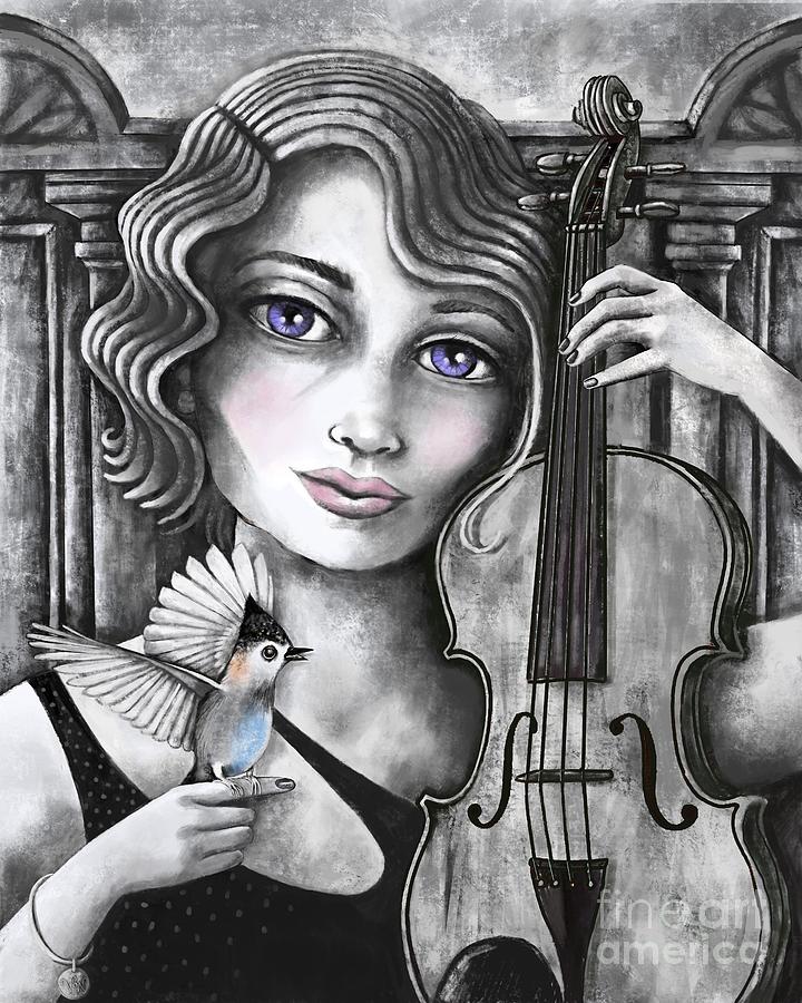 Grandmas Violin Digital Art by Valerie White