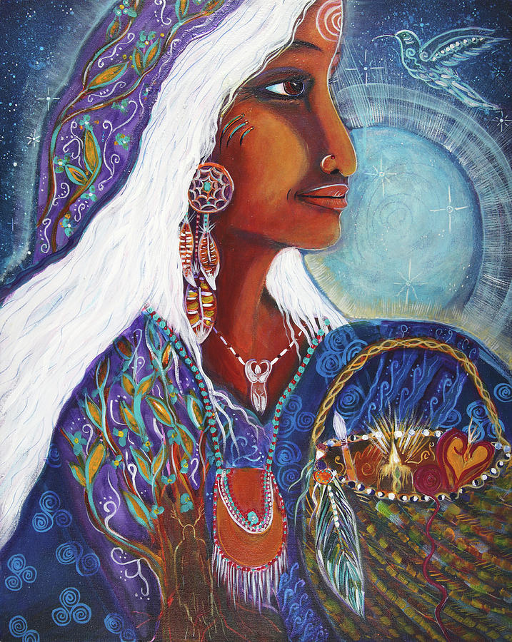 Grandmother Ina and Her Medicine Basket Painting by Olivia Marie Oso ...