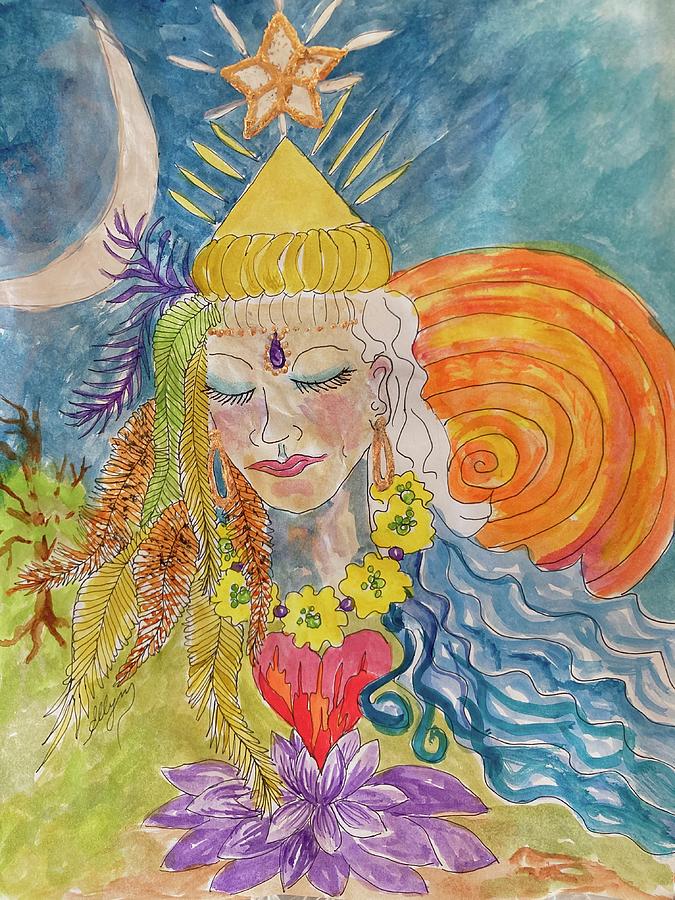 Grandmother of the Elements  Painting by Ellen Levinson