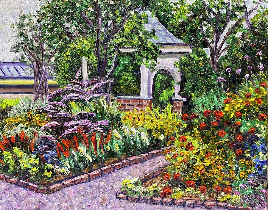 Grandmothers Garden Summer Flowrs 2 Painting by Richard Nowak