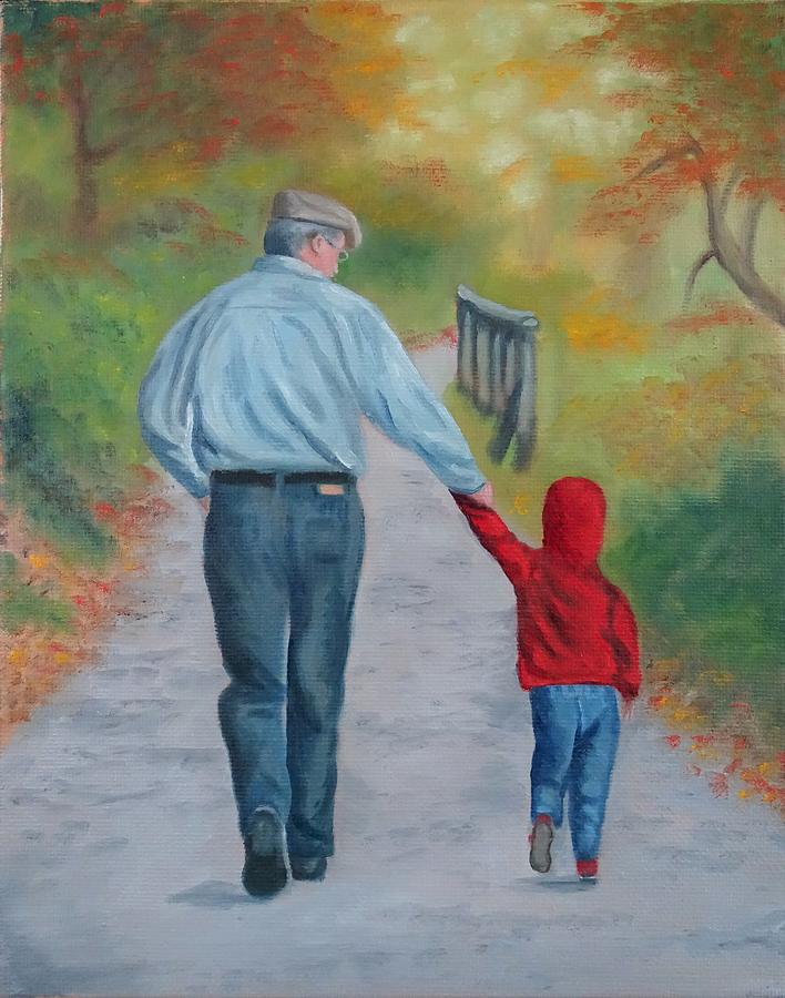 Grandpa and Me Painting by Jill Ciccone Pike