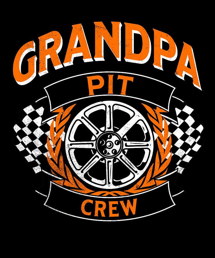 Grandpa Pit Crew Race Car Matching Family Digital Art by Adi - Fine Art ...