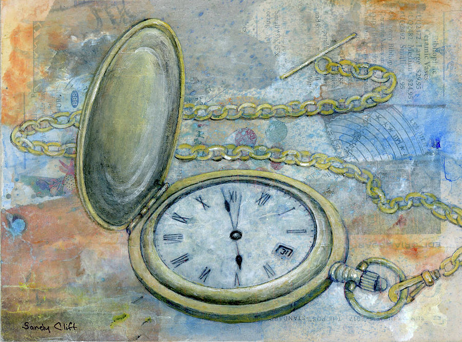 Grandpas Watch Mixed Media by Sandy Clift