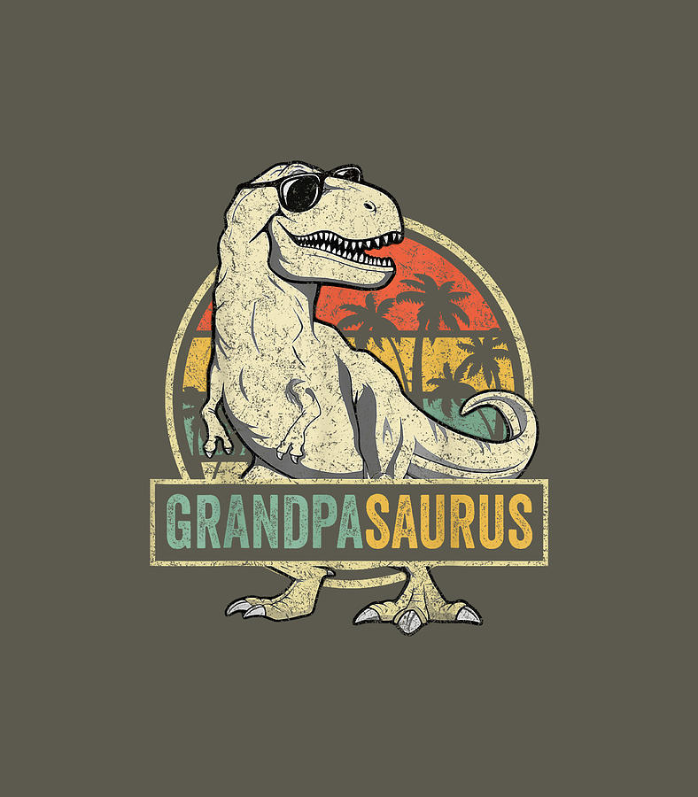 Grandpasaurus T Rex Dinosaur Grandpa Saurus Family Matching Digital Art ...