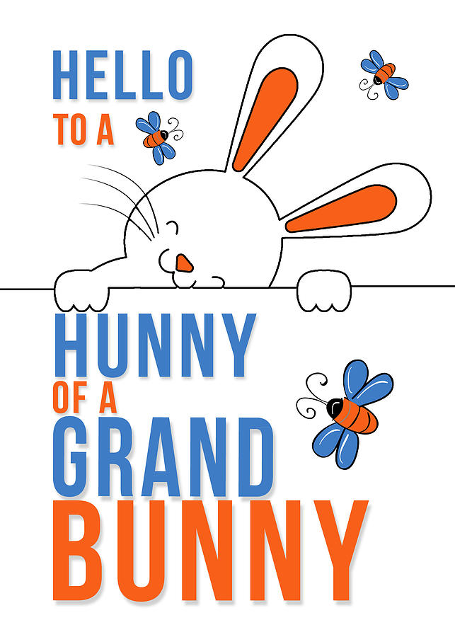 Grandson Hello to a Hunny of a Grand Bunny Digital Art by Doreen Erhardt