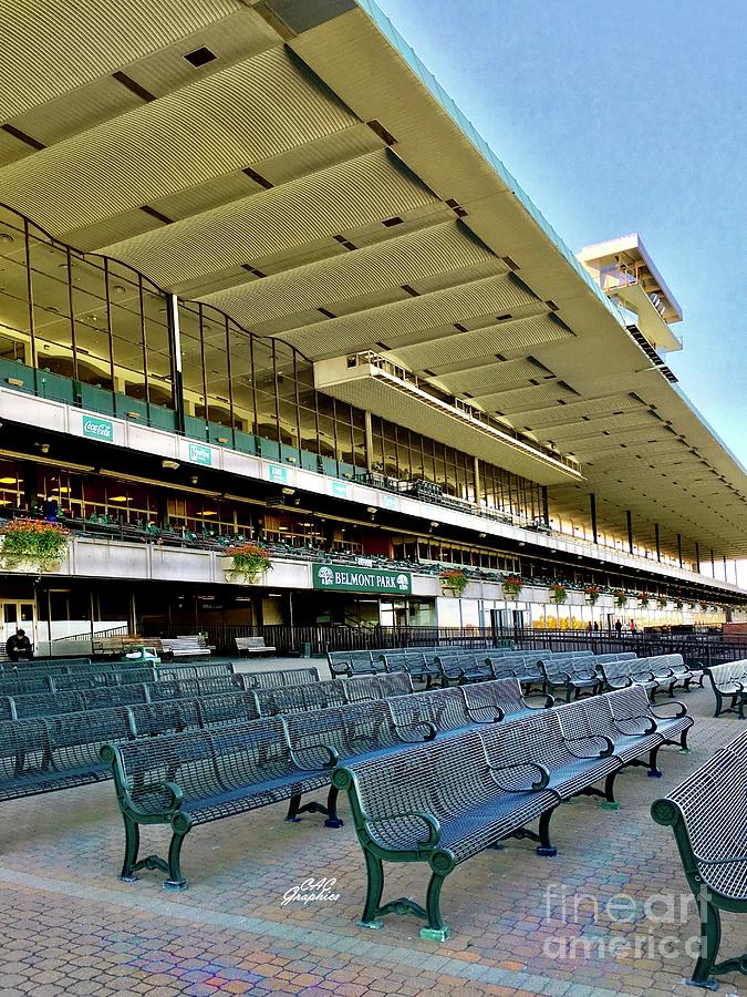 Horse Photograph - Grandstand at Belmont Park by CAC Graphics
