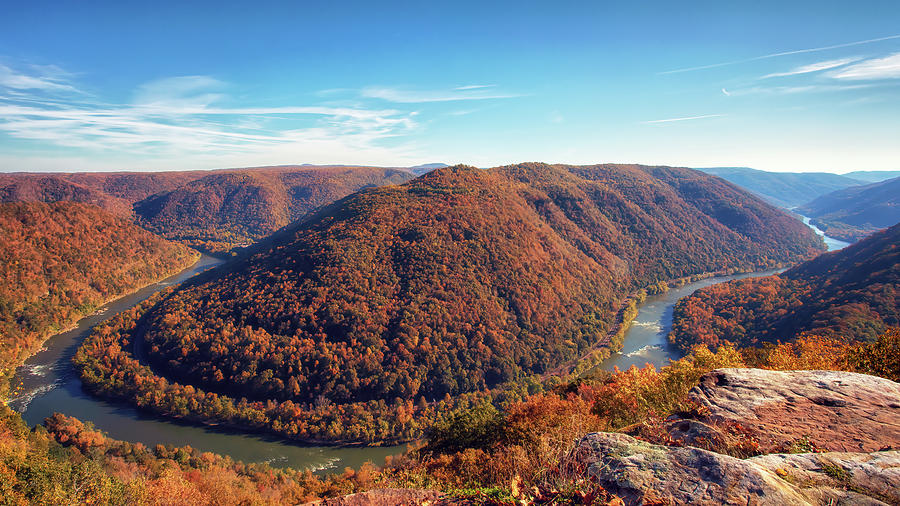 Grandview at Autumn - New River Gorge Photograph by Susan Rissi Tregoning