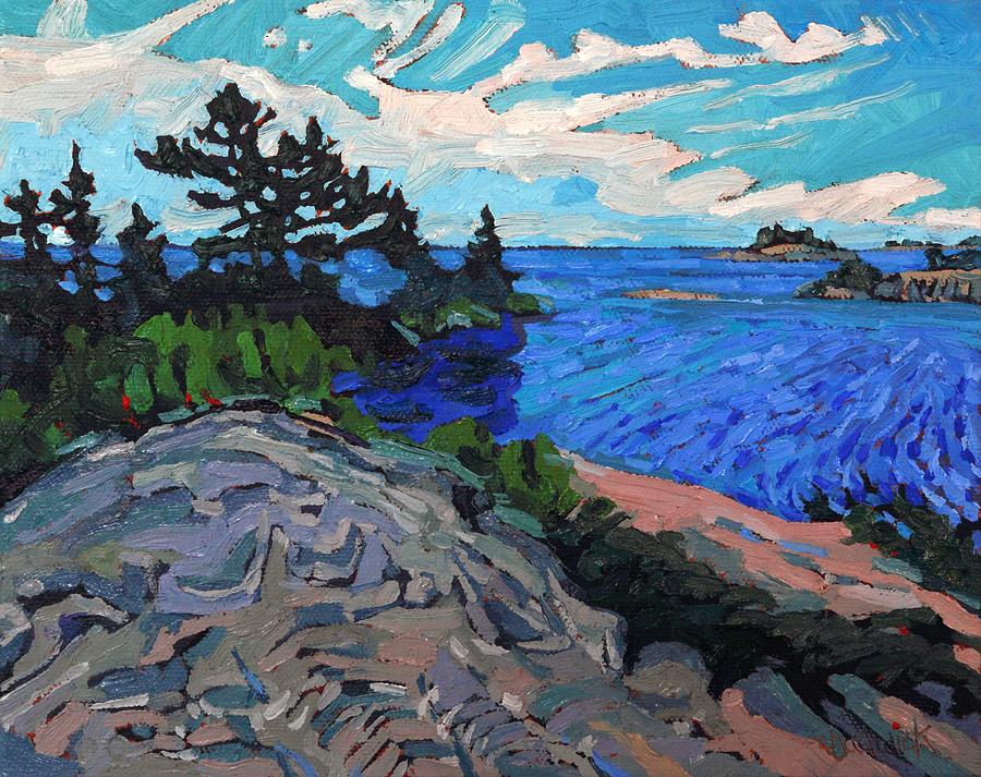 Granite Pines and an Autumn Storm Painting by Phil Chadwick