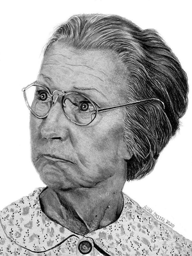 Granny Drawing by Allan Mosier