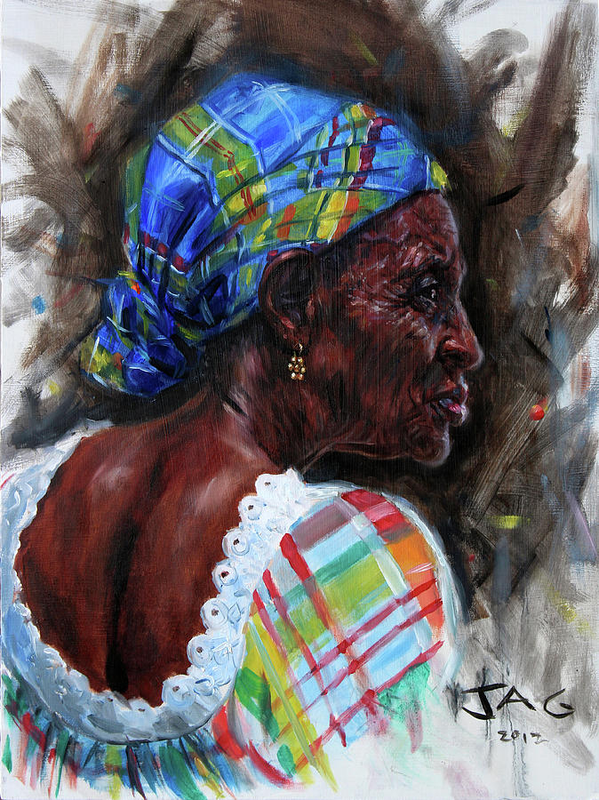Portrait Painting - Granny by Jonathan Gladding