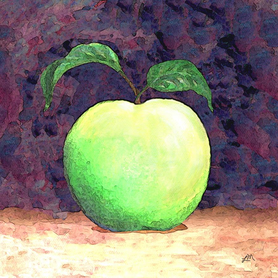 Granny Smith Apple Two Painting by Linda Mears
